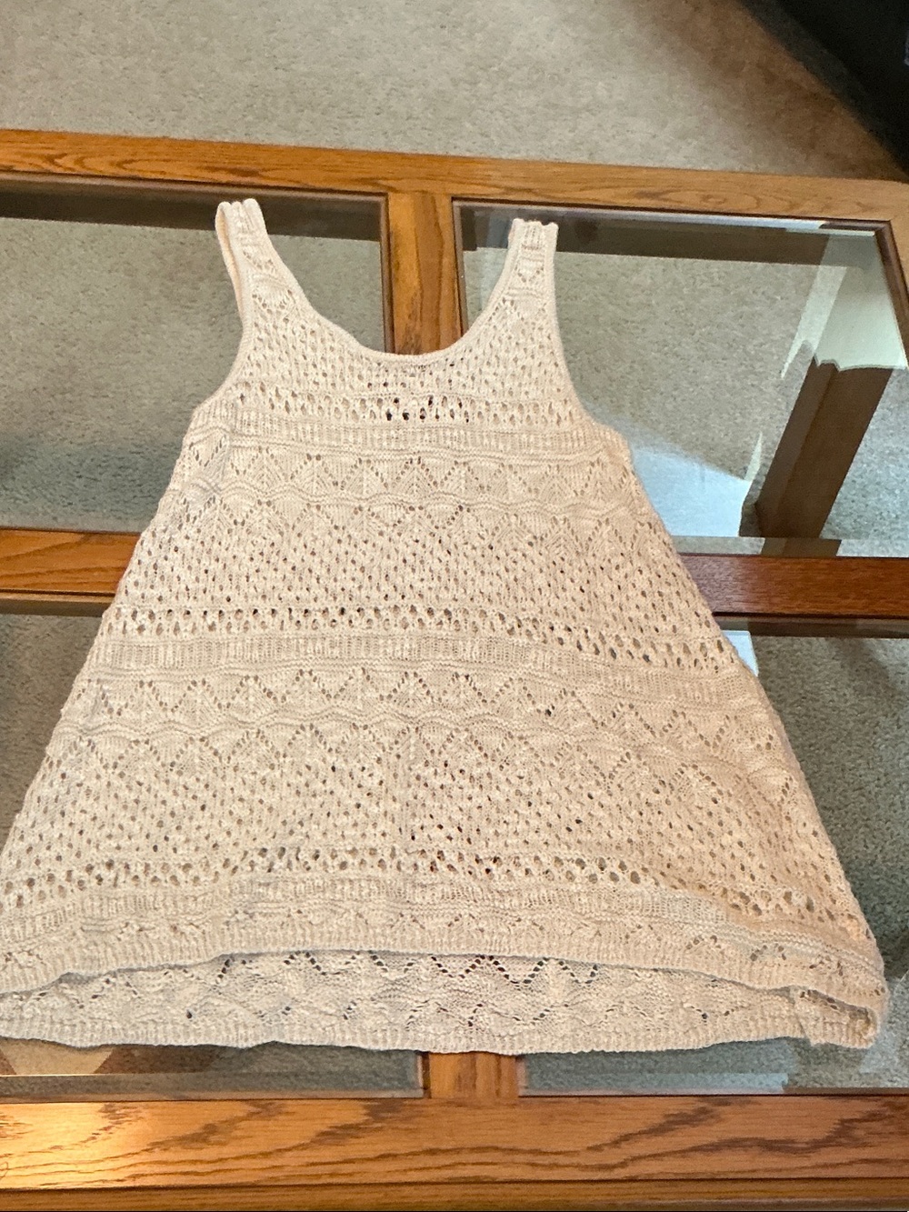 Pink Republic Cream Crochet Tank Top